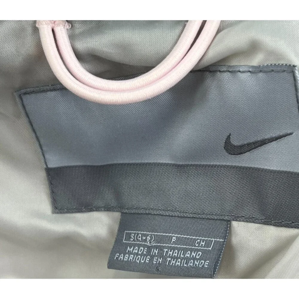 Vintage Nike Quilted Vest Womens Small Pink Faux Fur Collar Running Full Zip Y2K - Picture 3 of 14